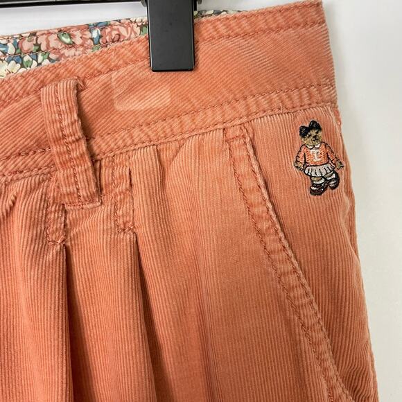 Teenie Weenie | Natural Bear's Garden Pink Corduroy Baggy Embroidered Bear Pants - Picture 5 of 9